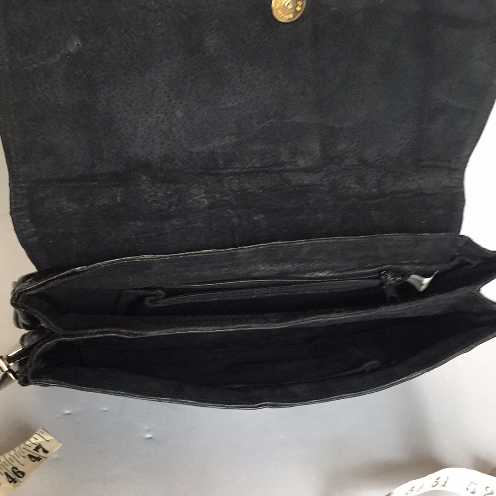 Black Eel skin purse handbag leather vintage bag - Picture 3 of 6